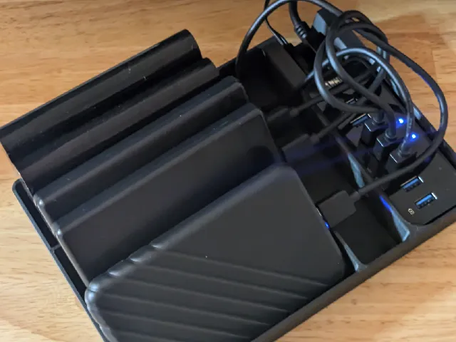 USB Hub and External Drive Organizer