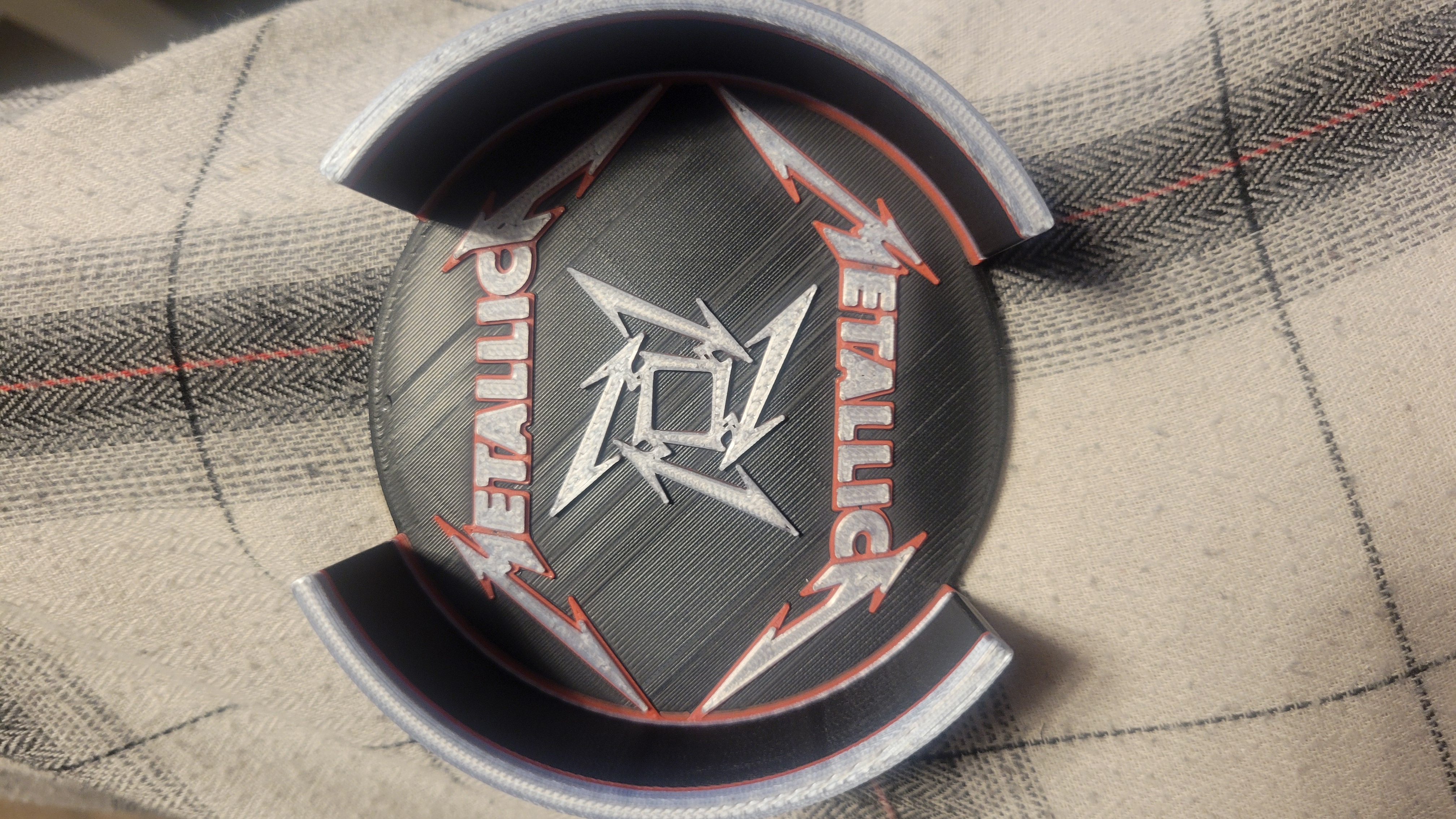 Metallica coasters and holder