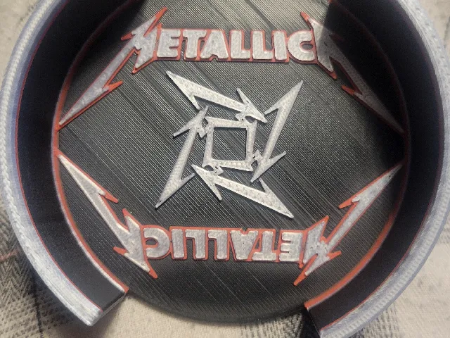 Metallica coasters and holder