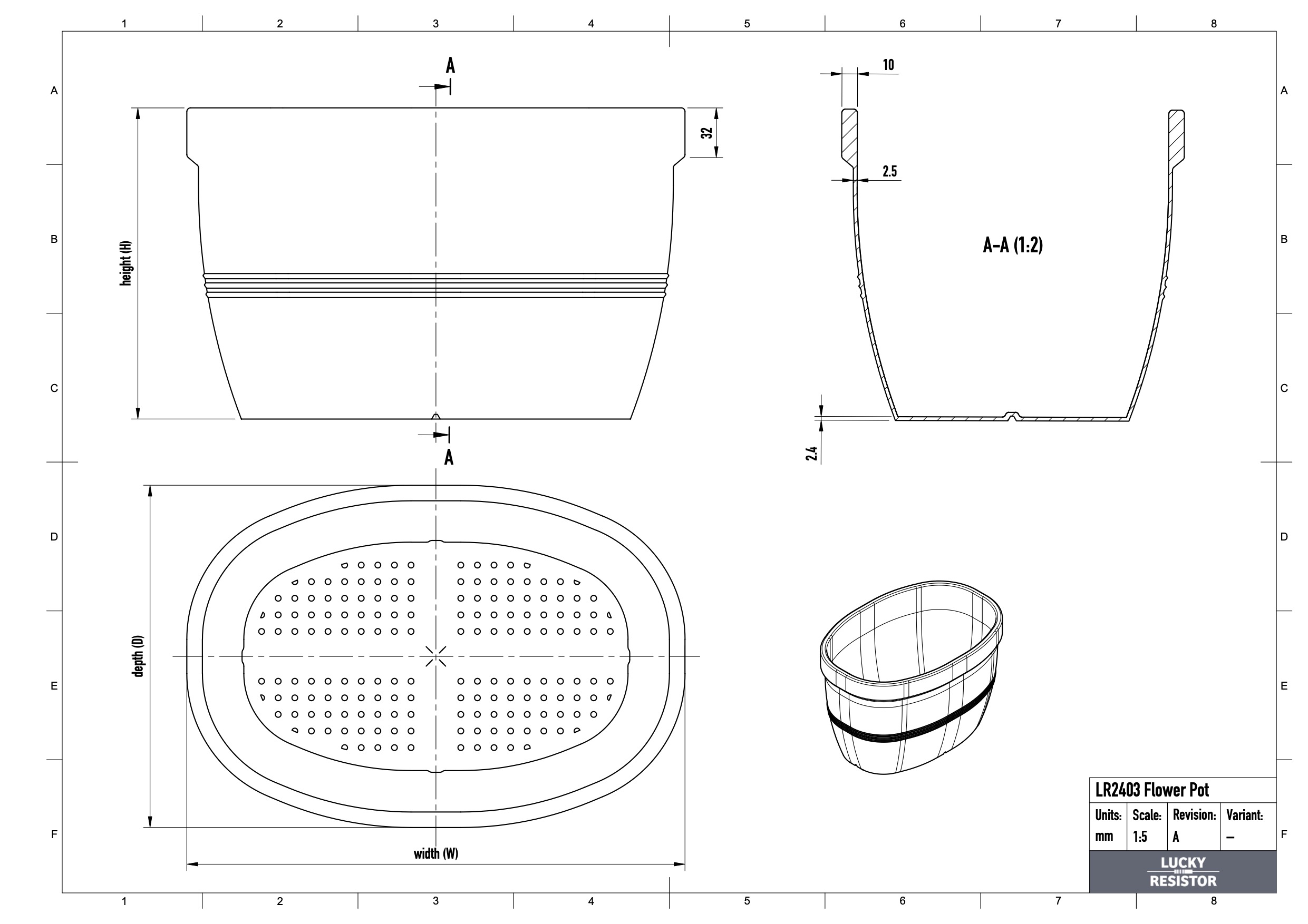Large Flower Pot with Saucer in Various Sizes by Metikumi | Download ...