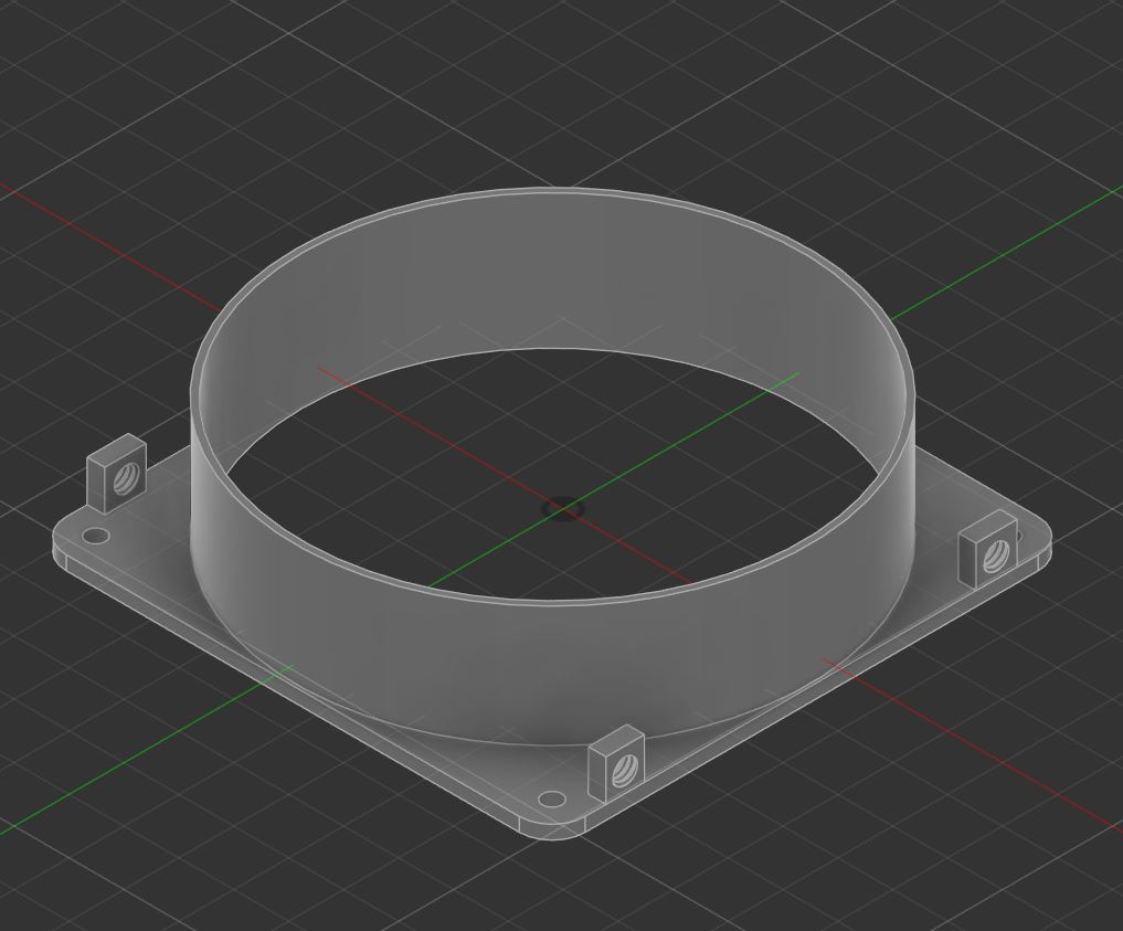 120mm Fan Spacer (5mm) Shroud w/side tabs (v2 Fixed)