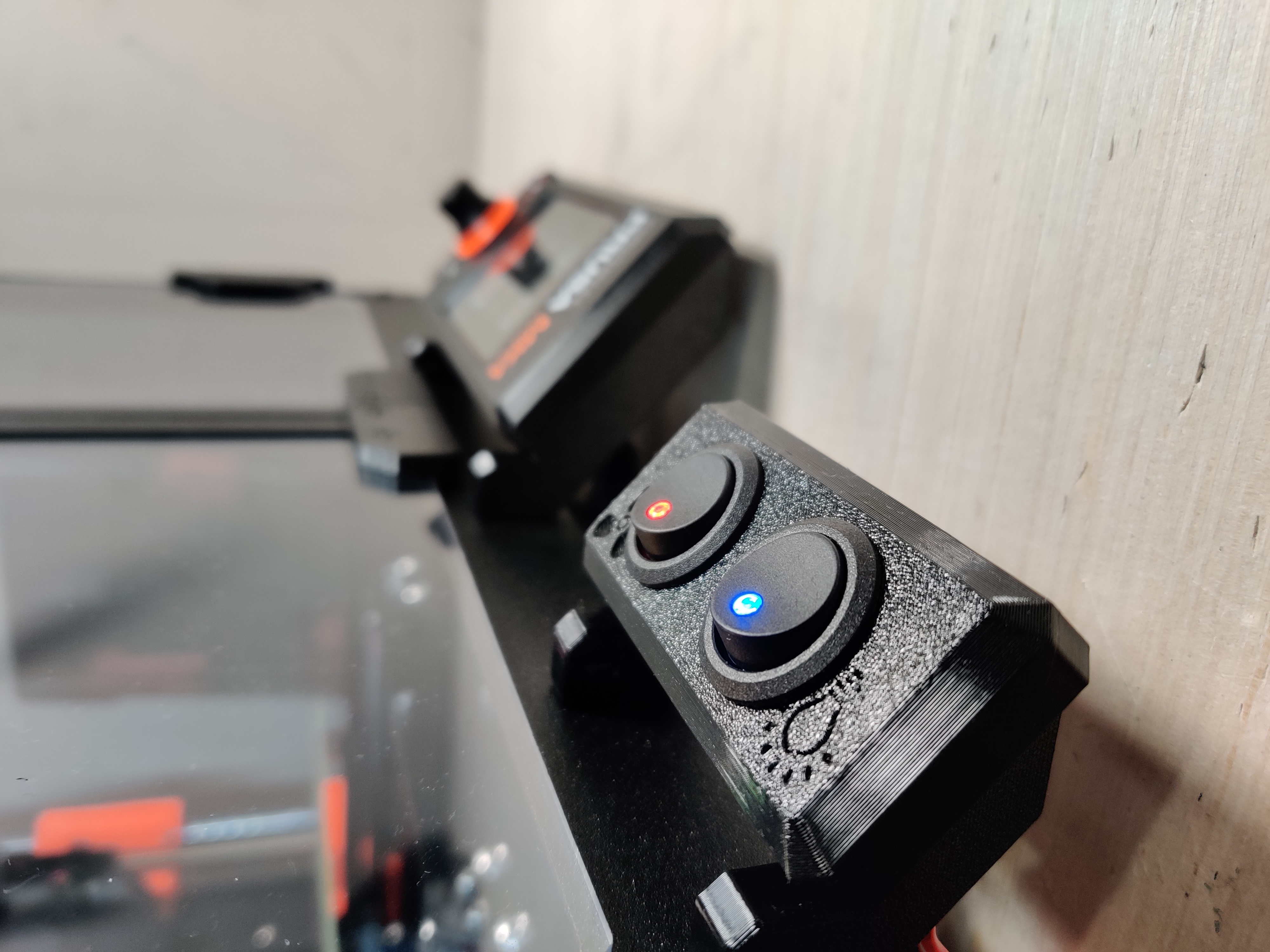 Custom light & fan switch mounting arms