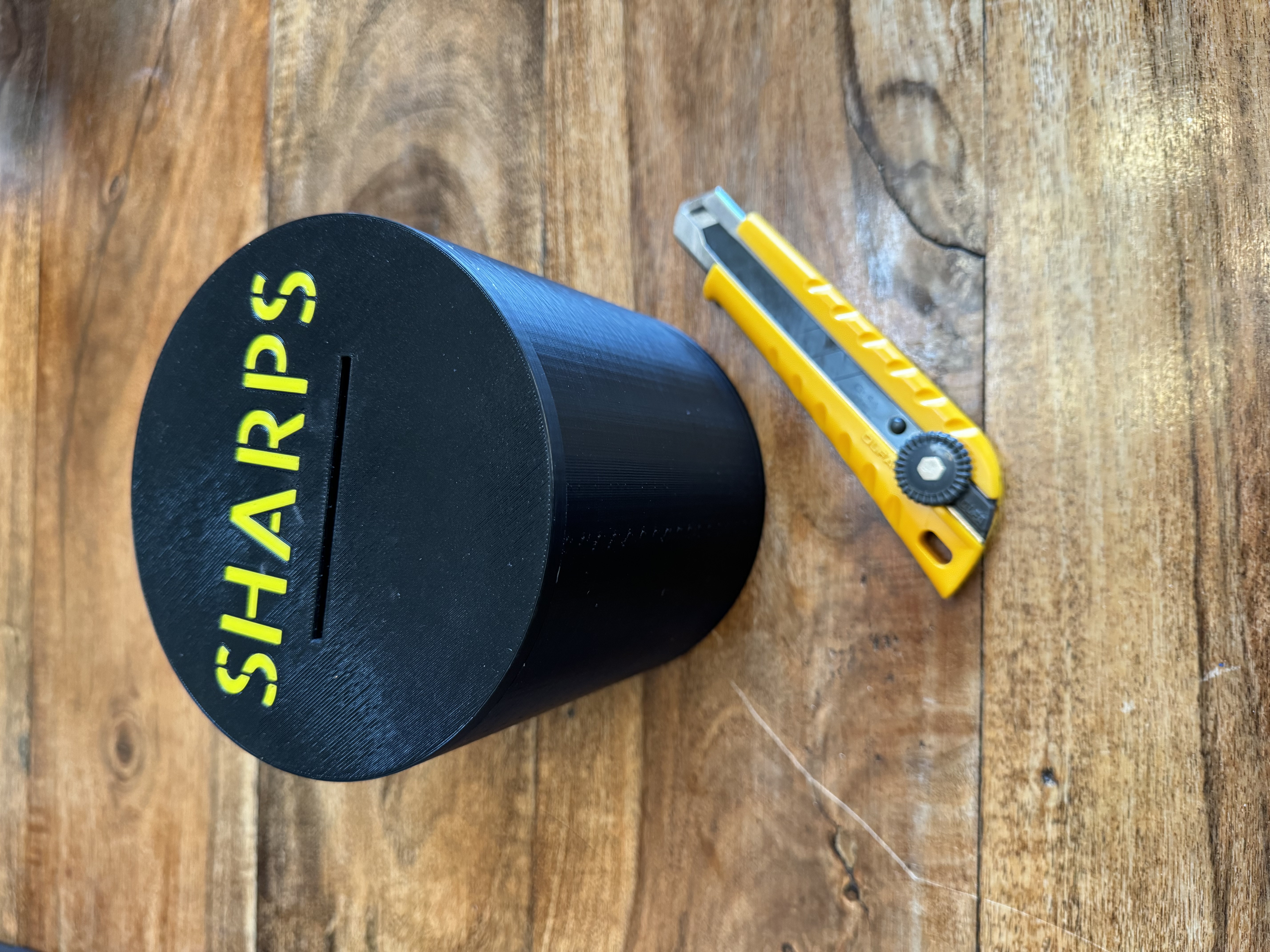 Sharps disposal container big enough for Olfa blades
