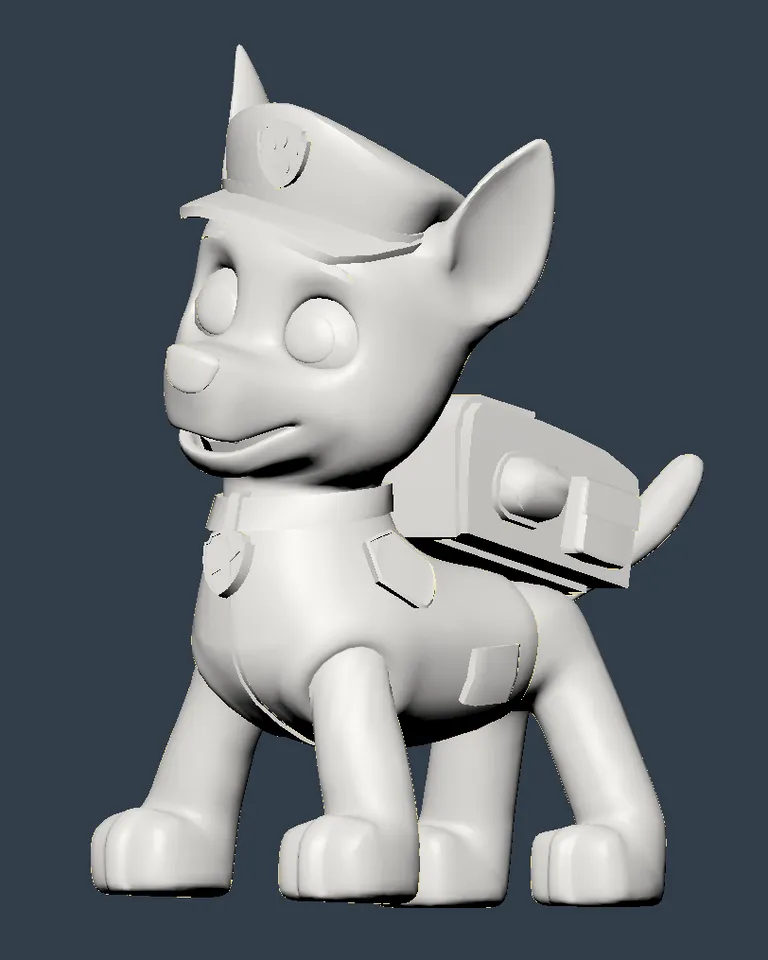 Paw Patrol Chase by jattie | Download free STL model | Printables.com for Free Printable Chase Paw Patrol