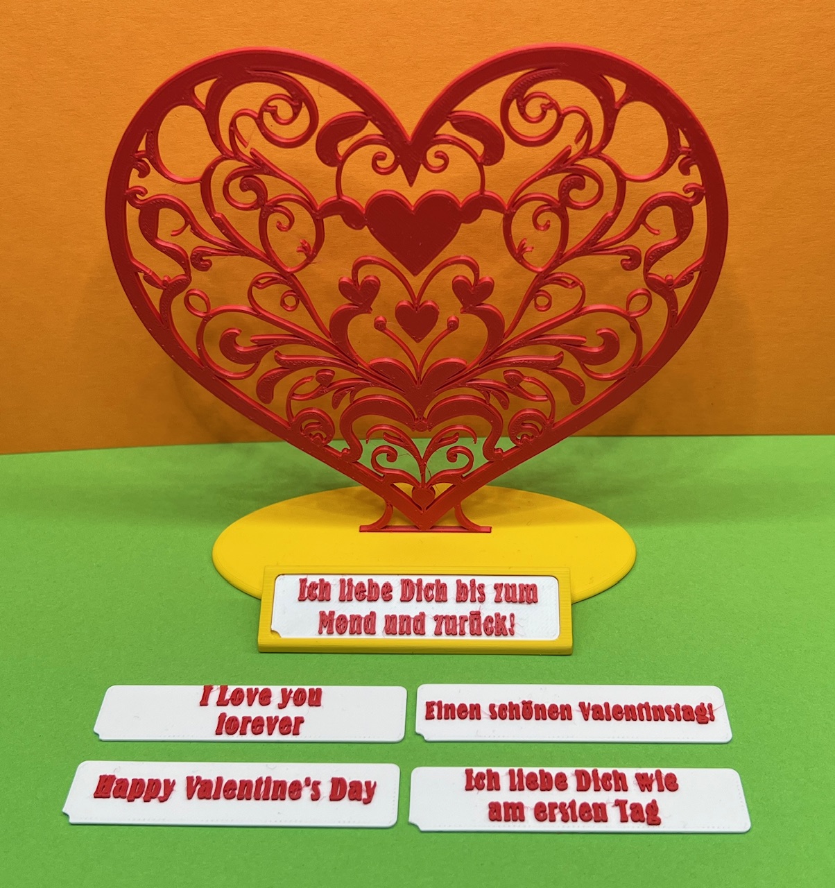 Herz für Valentinstag mit wechselbarem Text!