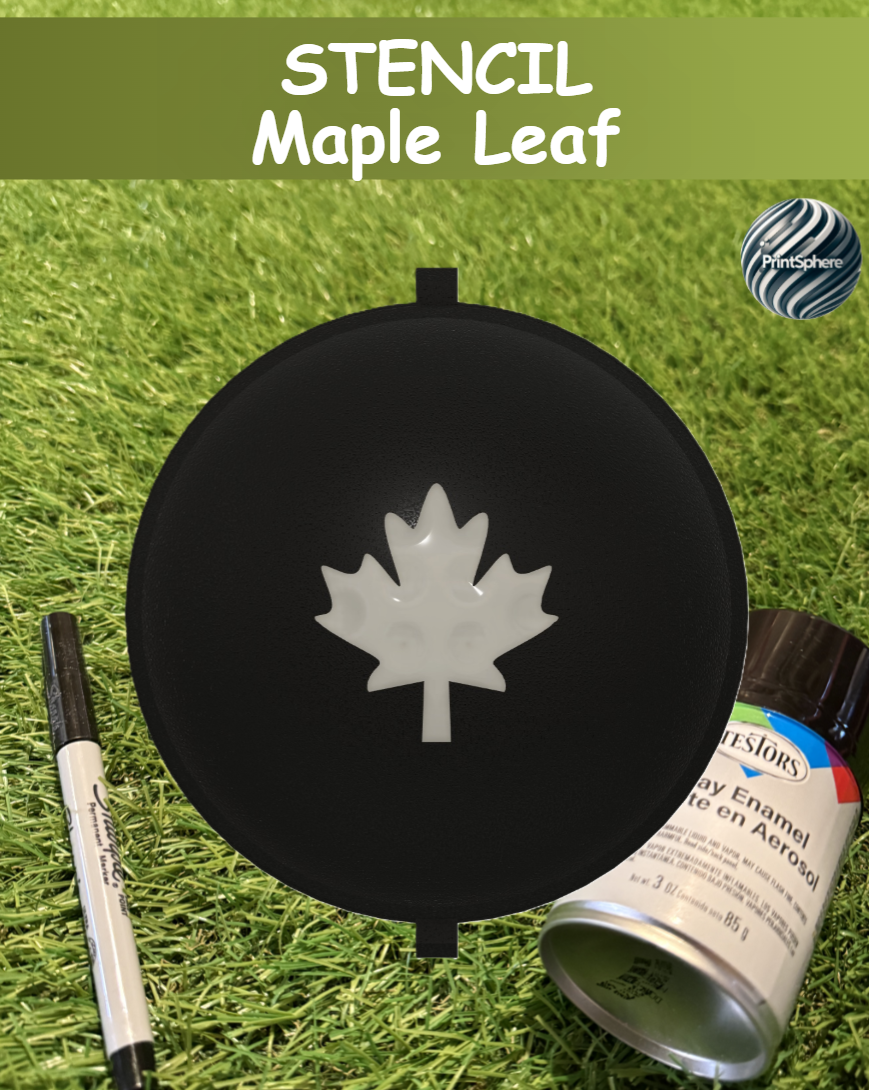 Golf - Golf Ball Stencil - Insert - Tree - Maple Leaf - Marker 3D model