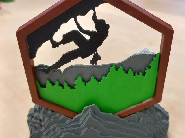 Climbing statue