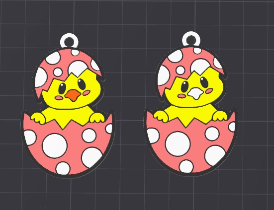 cute chick in easter egg keychain / necklace charm
