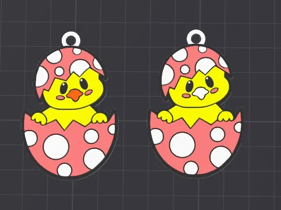 cute chick in easter egg keychain / necklace charm
