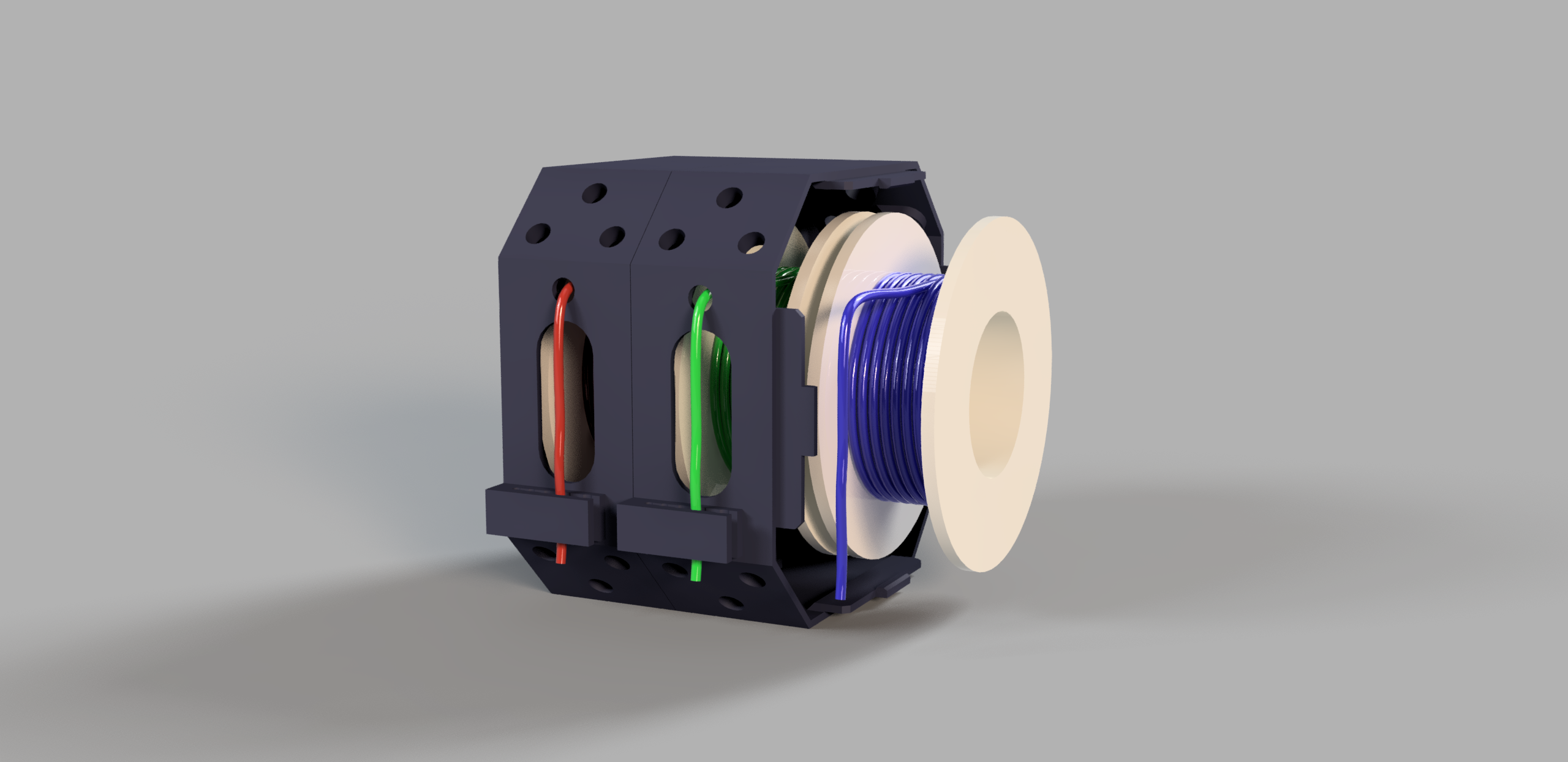 Miniatura 4 do modelo 3D Modular 2D stackable ultra compact wire spool holder