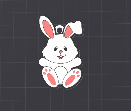 cute easter bunny keychain / necklace charm