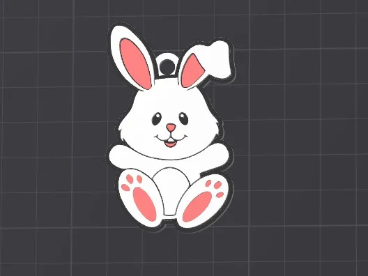 cute easter bunny keychain / necklace charm
