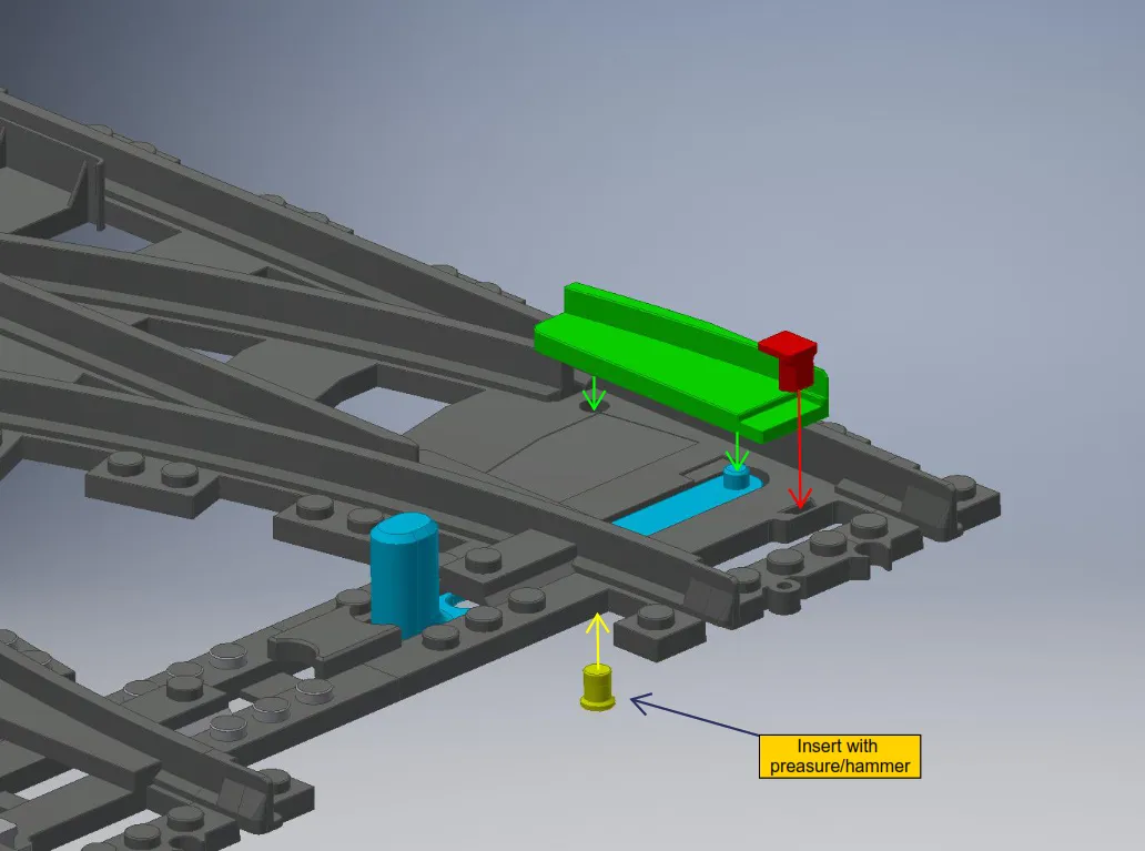 LEGO Train Double Crossover Switch by 3DMegoldasok Download free