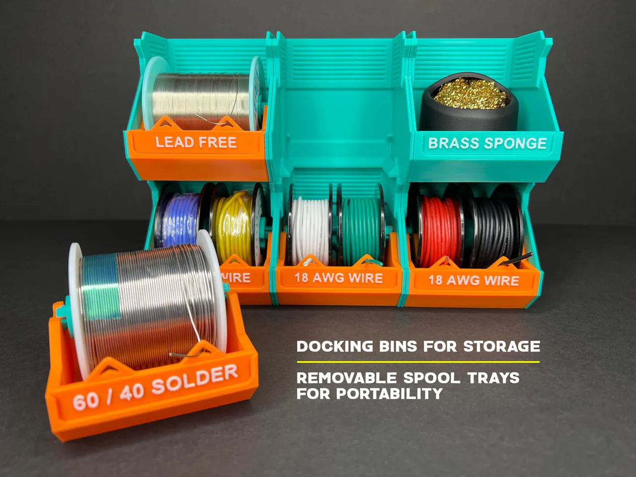 Infinity Spool Holders - Stackable Storage Containers - Wire, Solder ...
