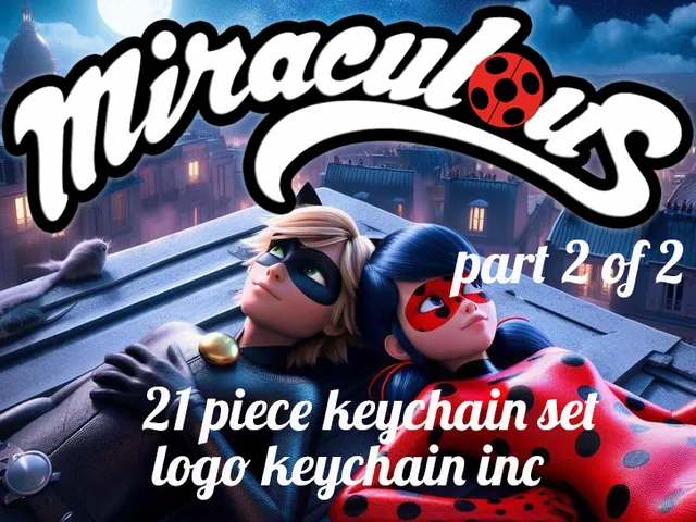 miraculous 21 piece set keychain/necklace charm part 2 of 2