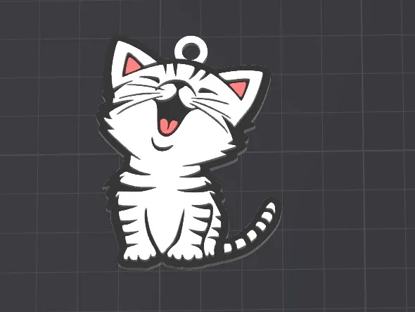 cute cat keychain / necklace charm