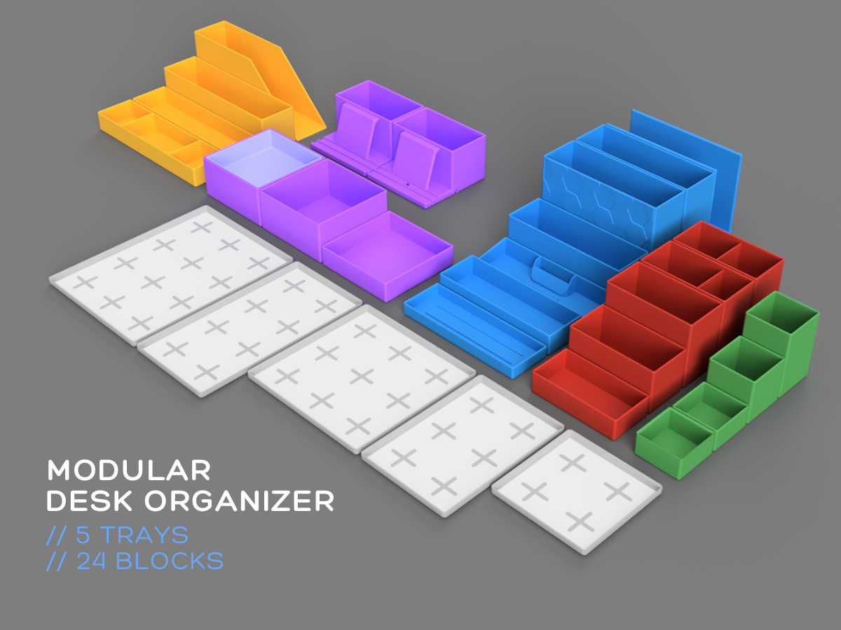 Simple Modular Desk Organizer Caddy