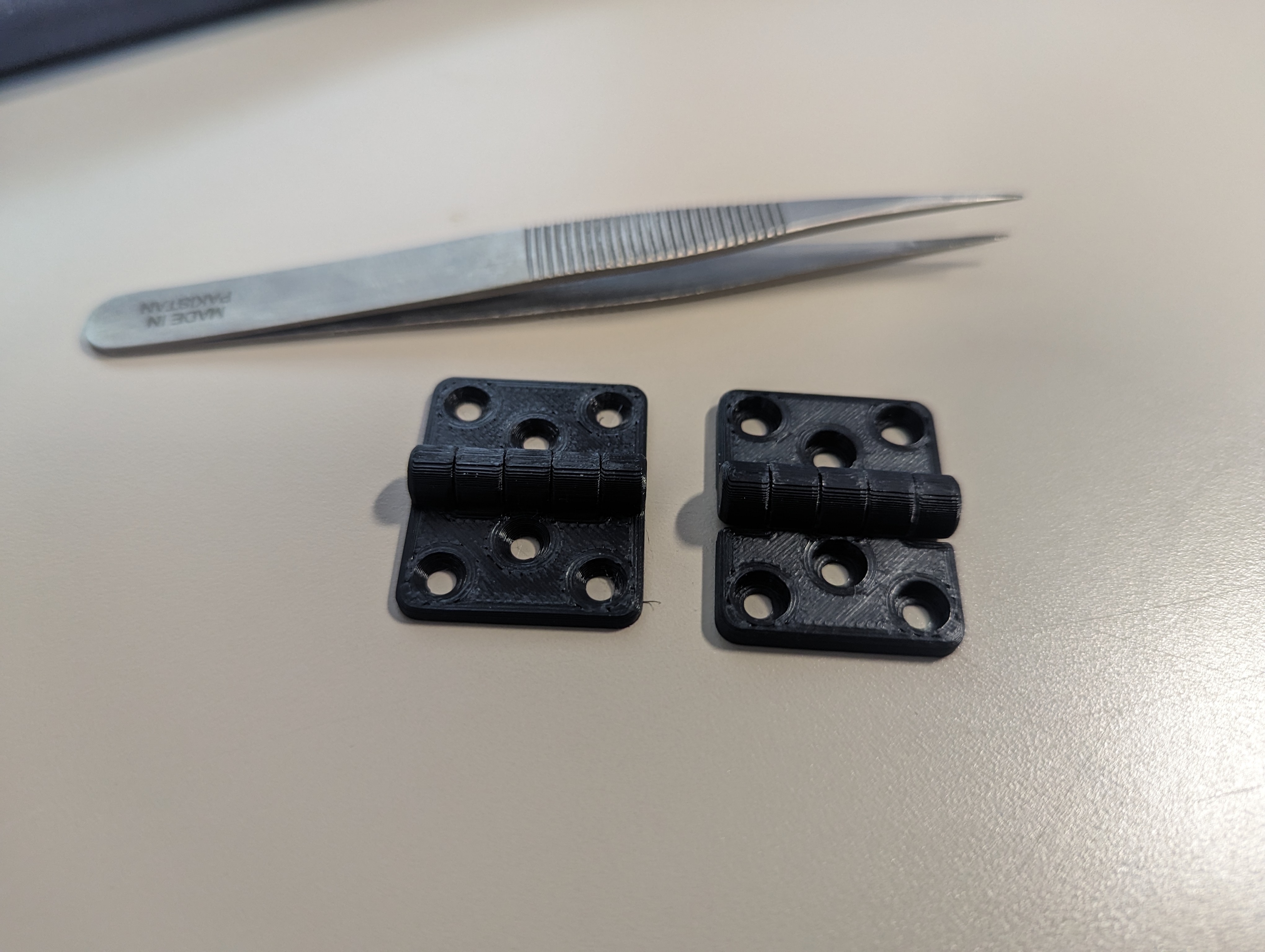 Tiny print in place hinge