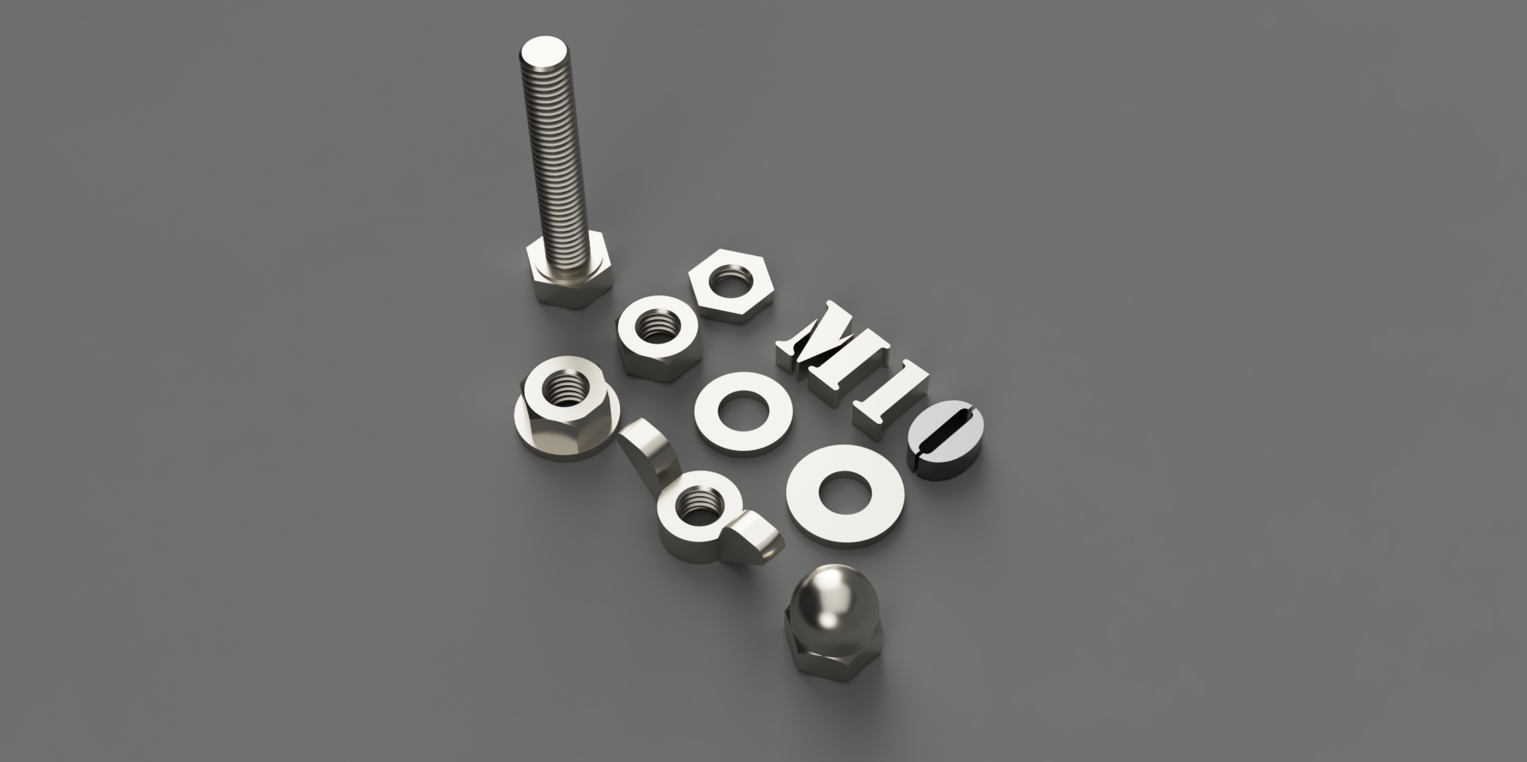 M10 HEX bolts, nuts and washers / 5-100mm by Reclip | Download free STL ...