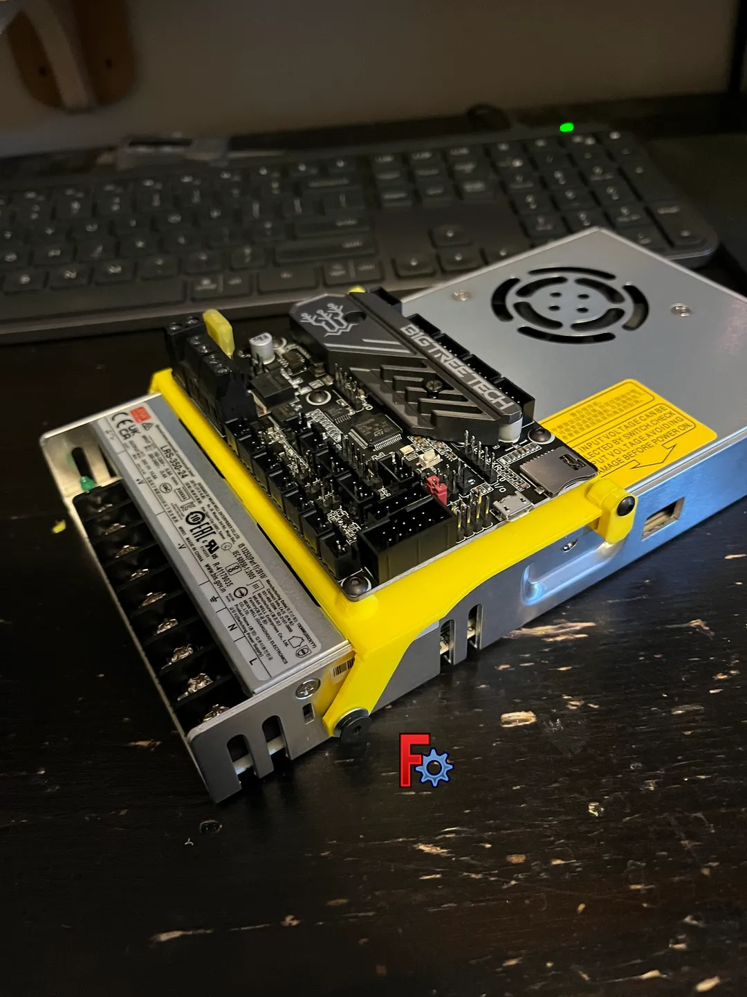 BIGTREETECH SKR Mini E3 V3.0 Control Board Mount for a Mean Well LRS-350-24