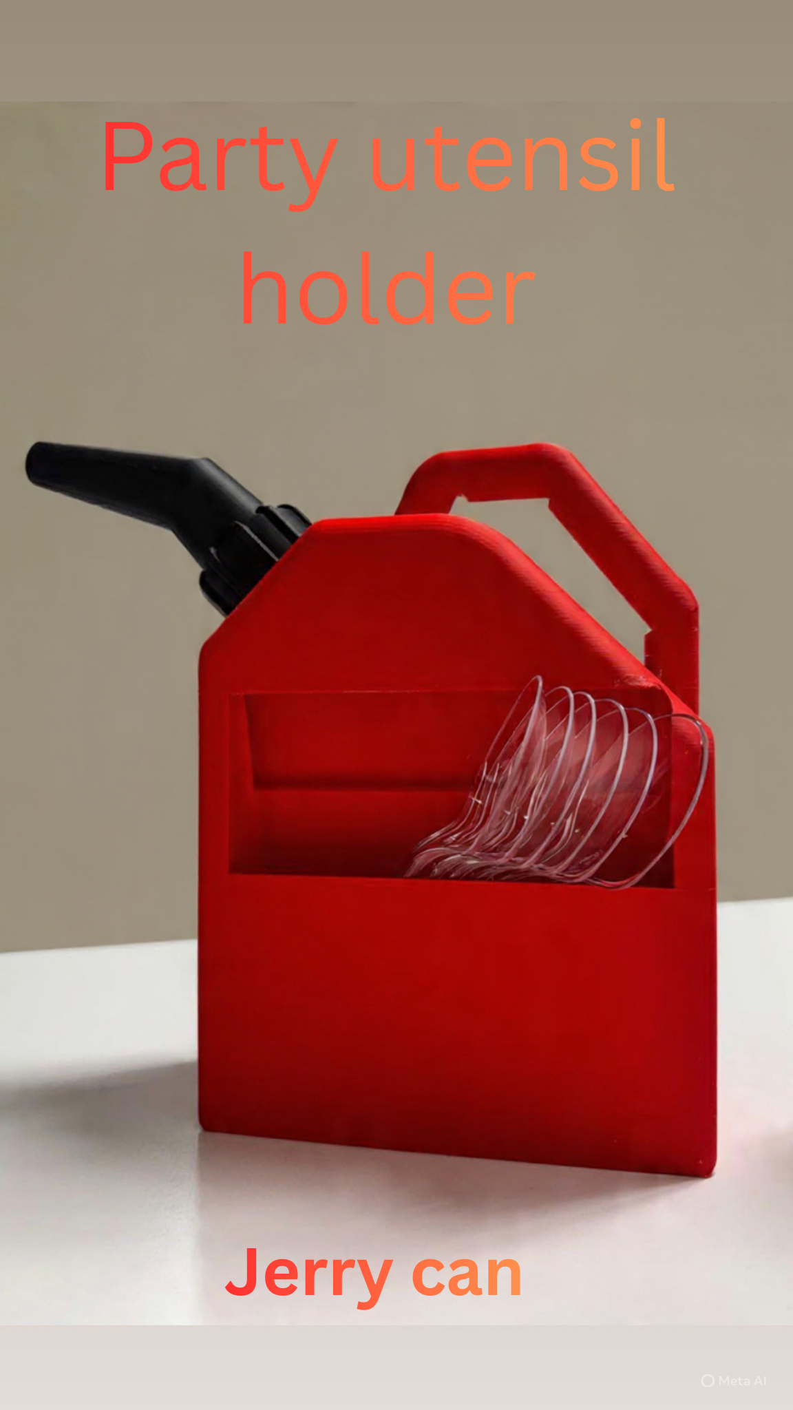 Jerry can themed utencil holder