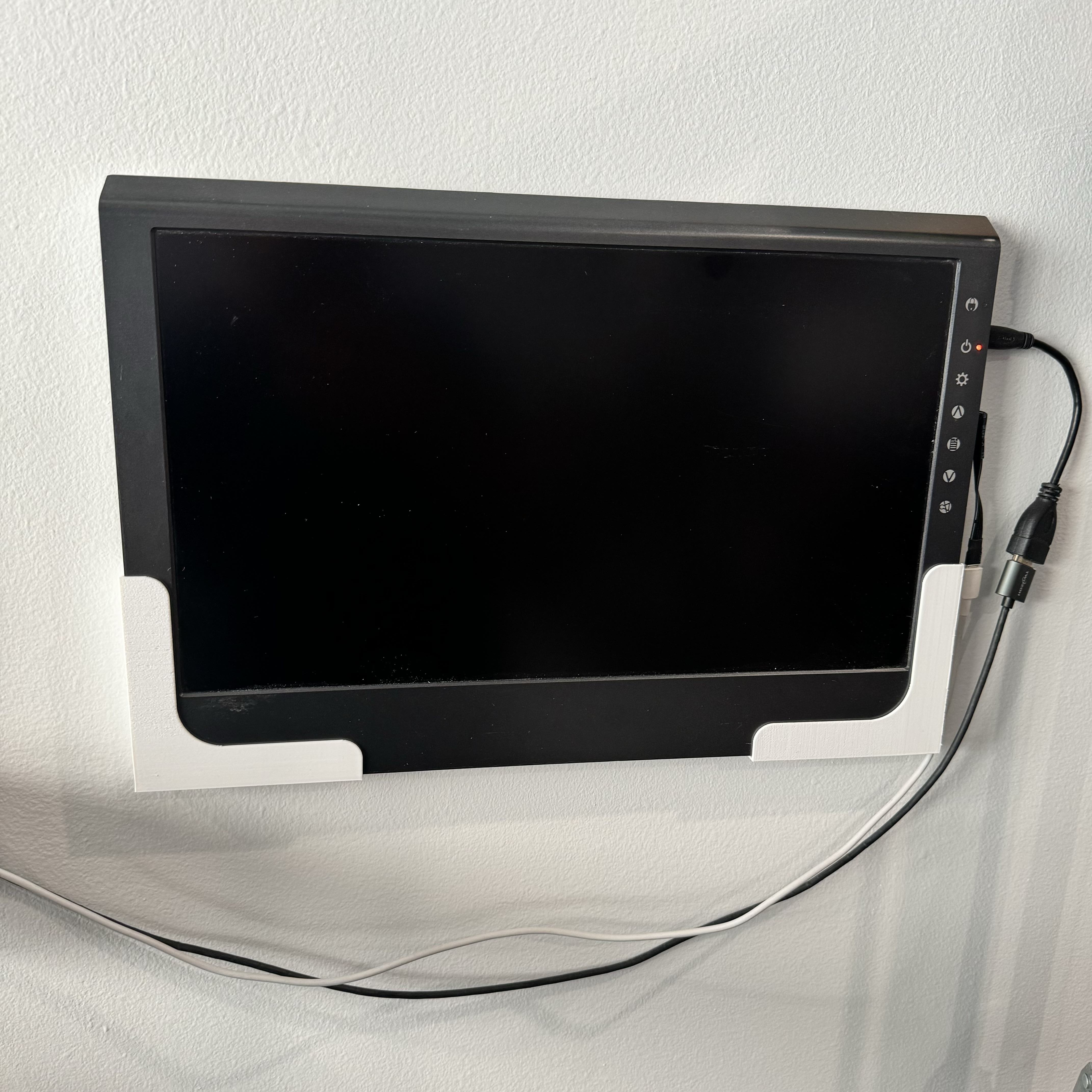 Wall Mount for Portable Monitor using 3M sticky velcro