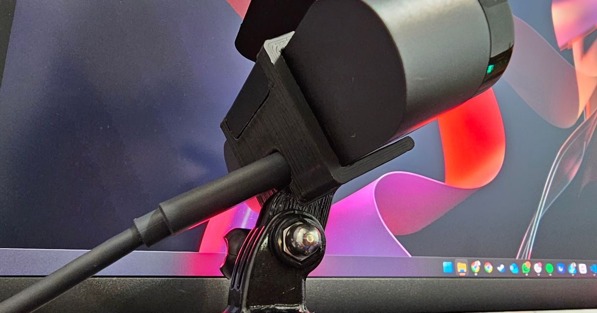 Toolless GoPro mount for Logitech Brio cam by Thiago Fonseca