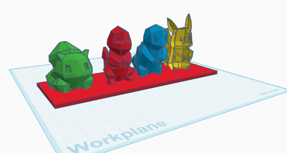 Low Poly Pokemon with Base