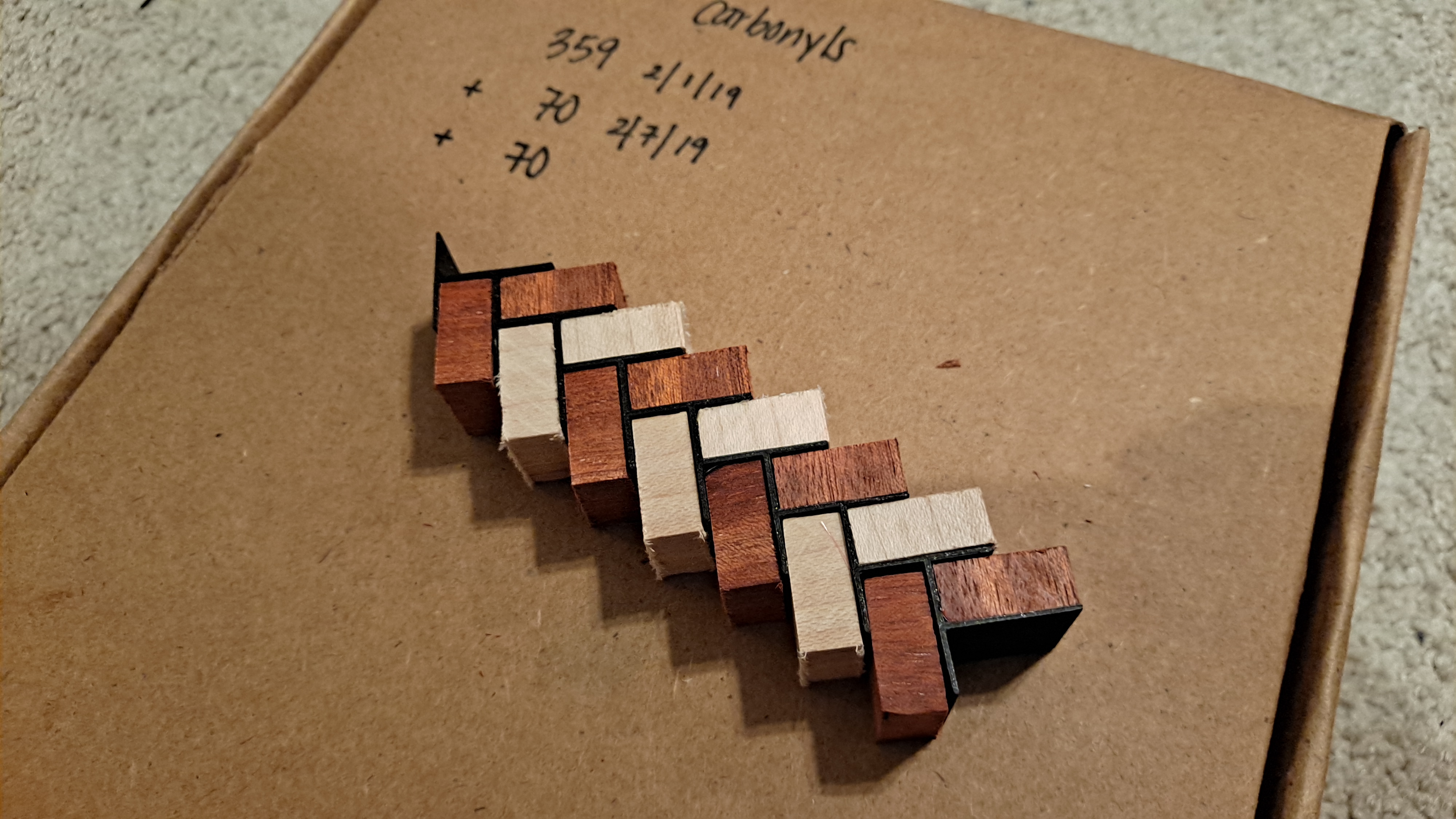 Herring bone pattern jig for pen turning
