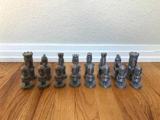 4 Player Chess Board + Nude Chess Set by AM Prints, Download free STL  model