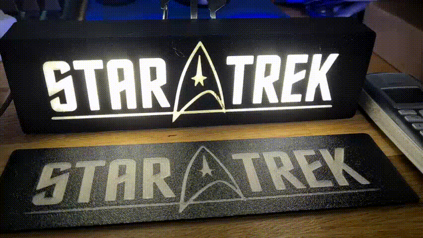 STAR TREK Sign LED backlight 70s - 70er - Now v2.1 single extruder