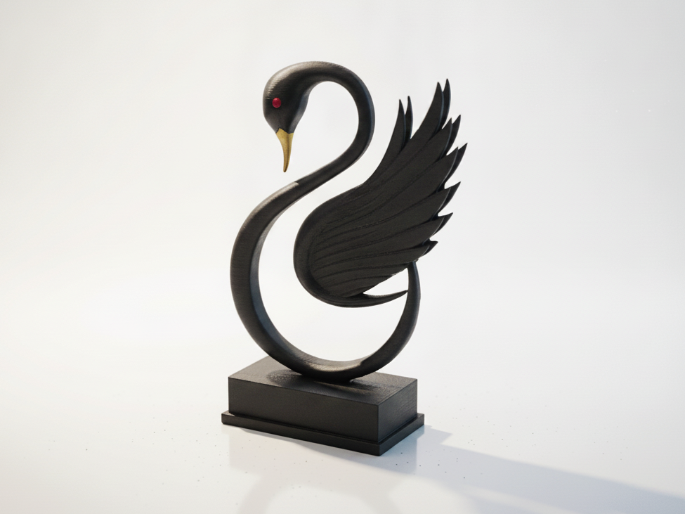 Swan Sculpture Elegant Bird Statue 3D Printable