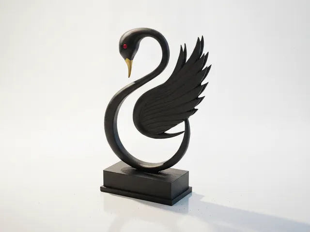 Swan Sculpture Elegant Bird Statue 3D Printable