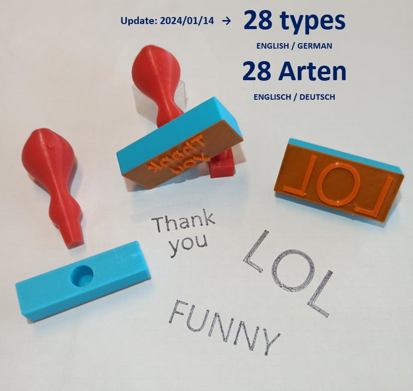 Rubber stamp with replaceable base (PLA+TPU) - Stempel mit austauschbarem Unterteil (PLA+TPU)