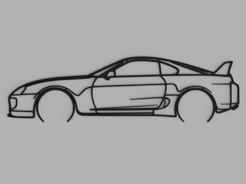 Toyota Supra Mk4 Siluet Duvar Sanatı (Sadece Plastik Aparattır!!!)