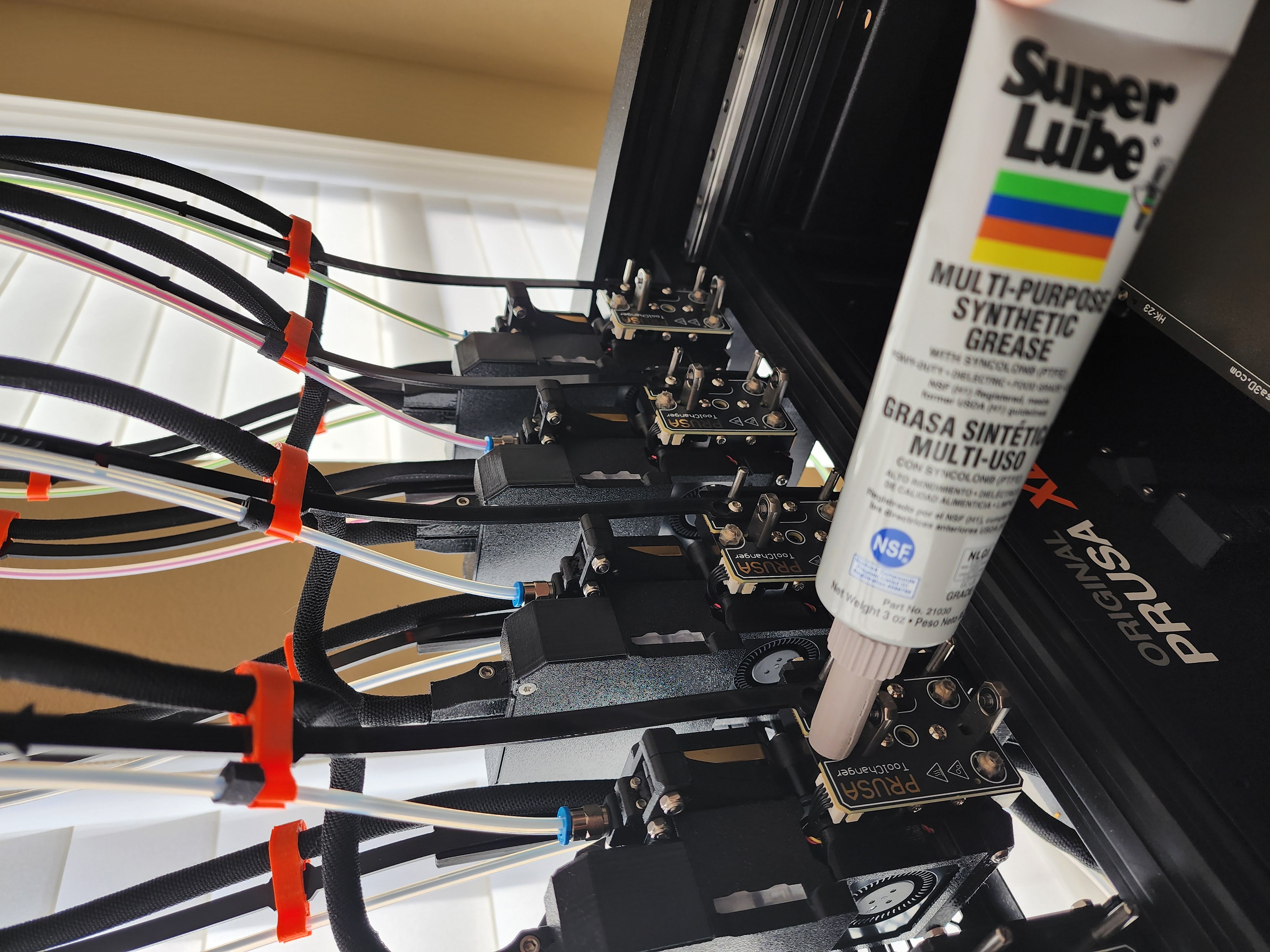 PrusaXL Tool Changer Greaser adapter for Superlube tubes