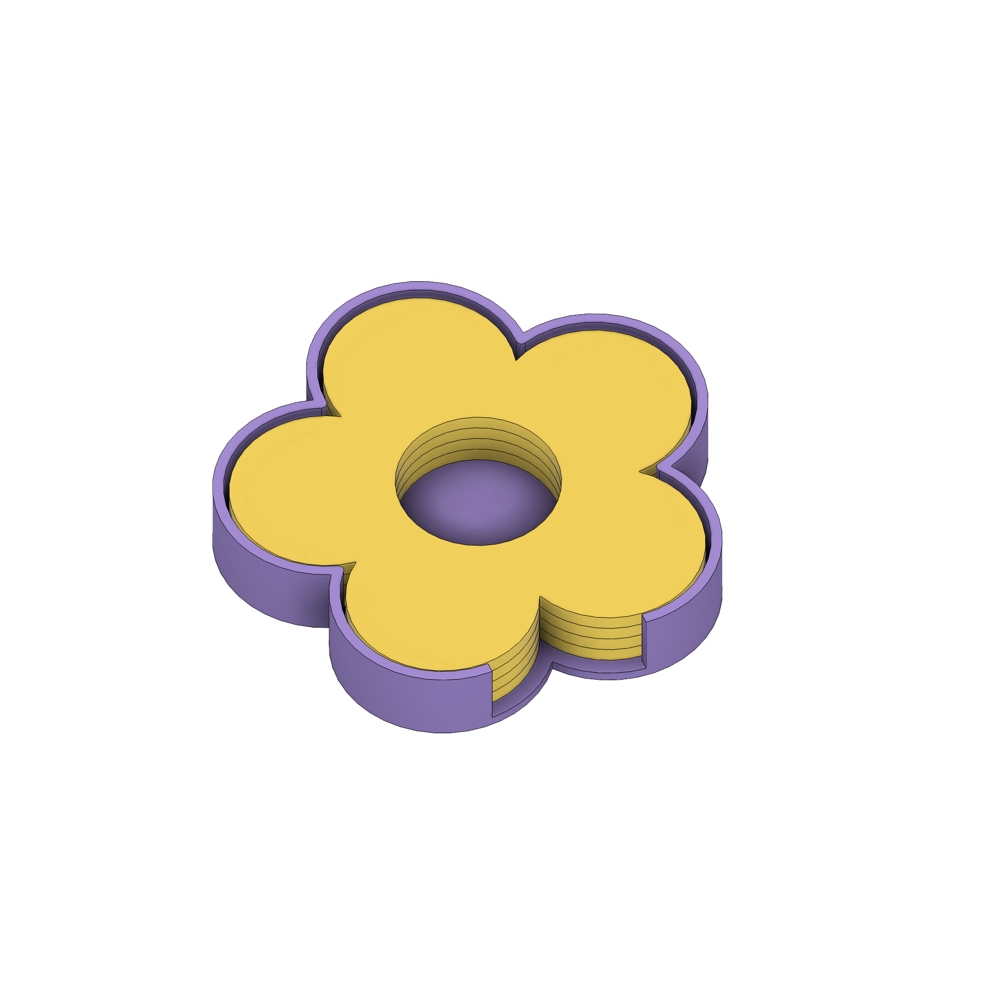 Flower Coasters and Holder, Daisy Coaster, Holds 4