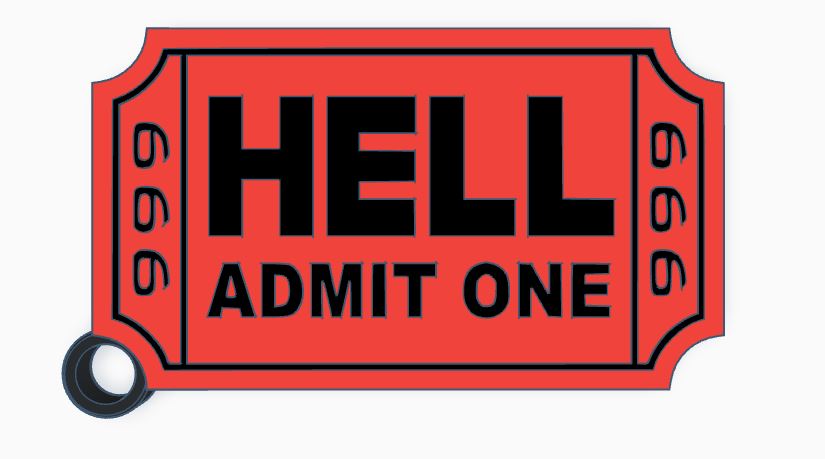 Ticket To Hell Keychain