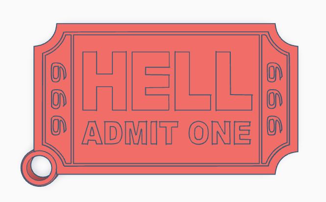 Ticket To Hell Keychain — miniatura 2