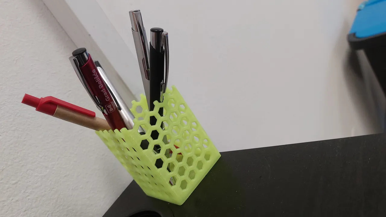 Tall Honeycomb Pen / Pencil Holder Sculpture Desktop Organizer 3D Printed