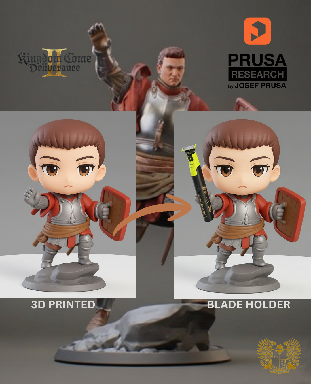 Chibi Medieval Hero Razor Holder – 3D Printable Philips OneBlade Stand