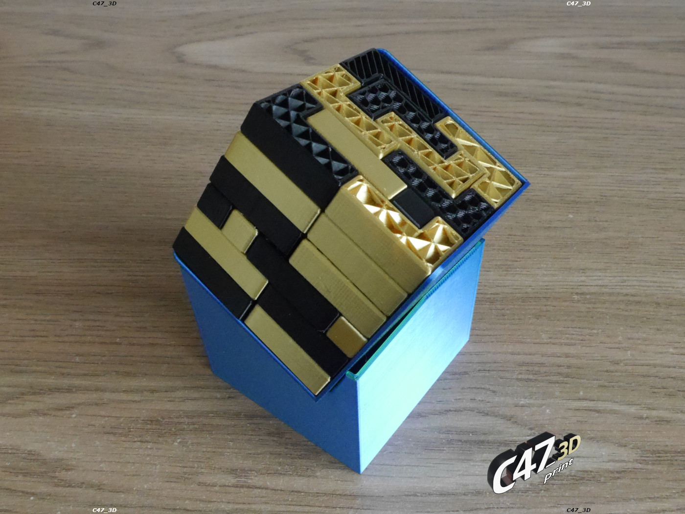 Tetris Puzzle Cube by C47_3d Download free STL model