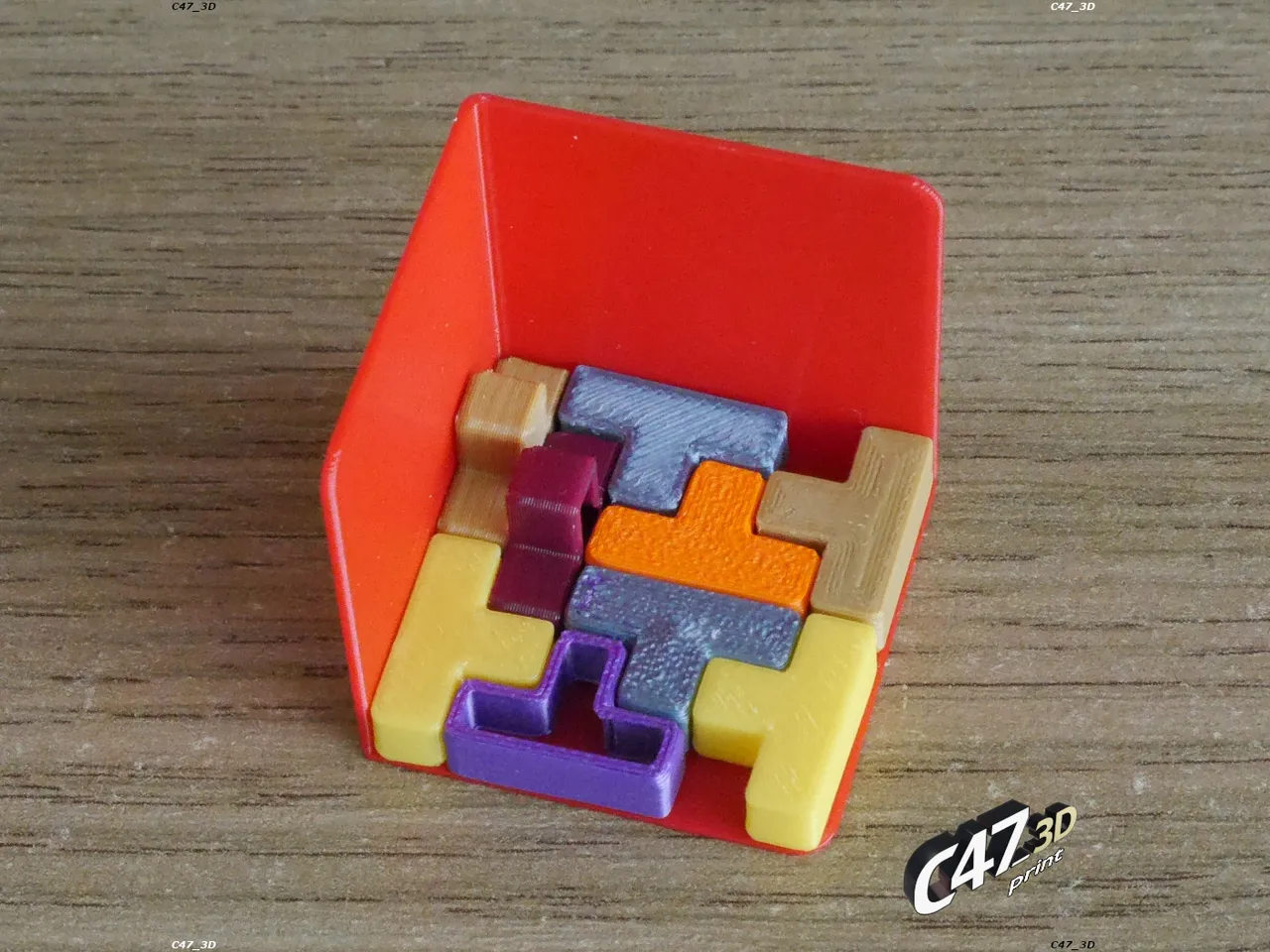 Tetris Puzzle Cube by C47 3d Download free STL model