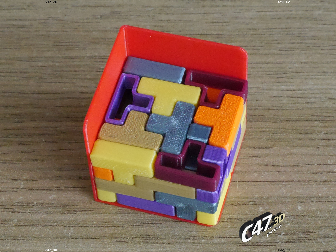 Tetris Puzzle Cube by C47_3d Download free STL model