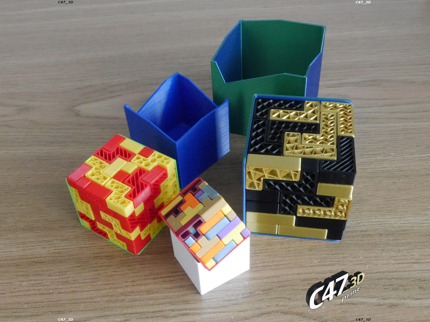 Tetris Puzzle Cube by C47_3d Download free STL model