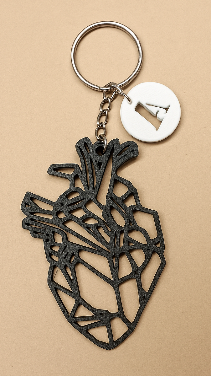 Heart + Initial Keychain