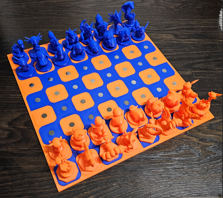 Easy print chessboard (optional round magnet holes)