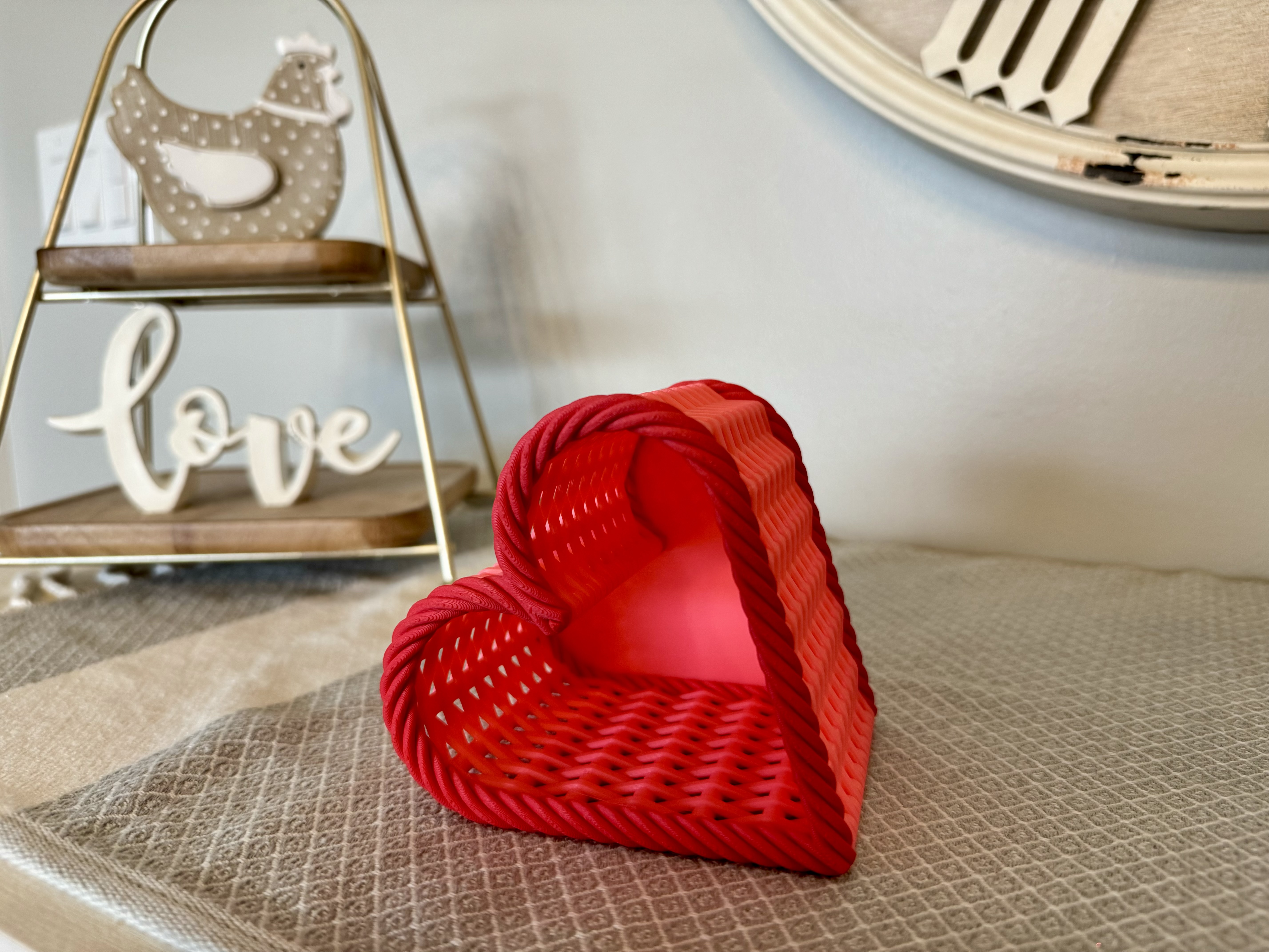 Woven Heart Container - Tall