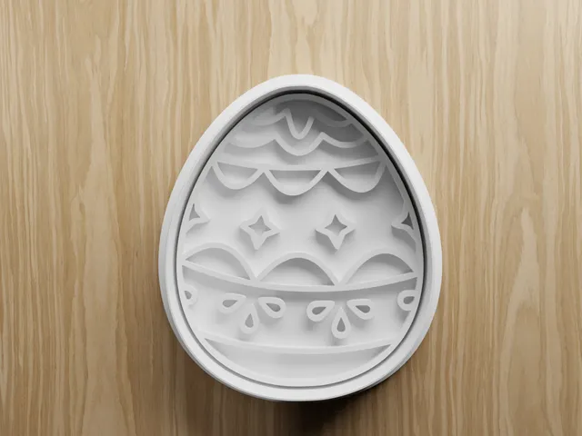 Easter Egg Cookie Cutter STL | Decorated Egg Fondant Cutter | 3D Printable Baking File