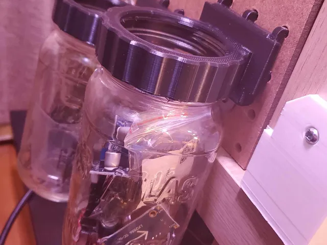 Mason jar to peg board adapter